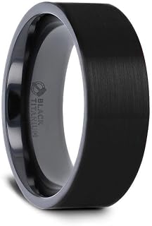 Brushed Black Titanium Wedding Band Ring – Comfort Fit, Durable & Hypoallergenic – Unisex 6mm & 8mm