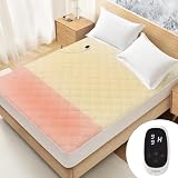 Picture of Caperia Heated Mattress Pad Quilted Multizone Electric Mattress pad Individual Body & Feet Bed Warmer 9 Heat Settings 1-12 Hours Auto Off Deep Pocket Fast Heating Machine Washable Twin Plus 39''x80''