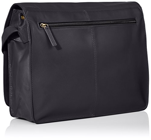 Visconti Womens Large Leather Flap-Over Shoulder/Crossbody Messenger Bag, Navy, One Size #TOP1