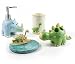 Wendin cartioon dianosaur Bath Accessory Set, Soap Dispenser Pump, Toothbrush Holder, Tumbler, Soap Dish - 4 Pieces (4 pieces set)