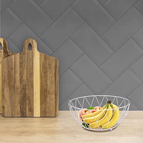 Miniatura 3 de Secret De Gourmet 76846 Frutero Metálico Baltik, 28 Cm, Blanco