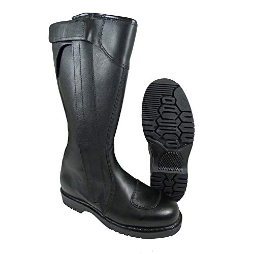 Bottes d'escorte en cuir de l'armée allemande noires pour moto