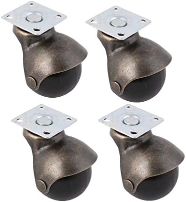 SWET Ball Caster Wheel [Set of 4] for Furniture [1.5 Inch], Antique Swivel Caster With Top Plate [360 Degree Rotated] [Smooth and Quite] [Ball Bearing] [Polyurethane]
