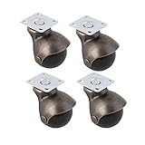 SWET Ball Caster Wheel [Set of 4] for Furniture [1.5 Inch], Antique Swivel Caster With Top Plate [36