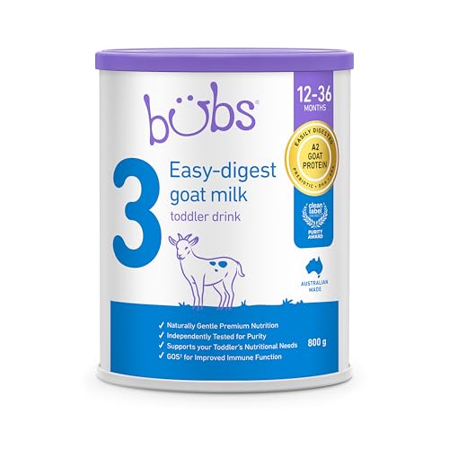 Bubs Goat Milk Toddler Drink Stage 3, Toddlers 12-36 Months, Proudly Australian Made with Goat Milk, 800g