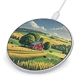 Country Farm Wireless Charger 10W Portable Fast Wireless Charging Pad Compatible with Phone Slim Charging Station Lightweight Charger Mat Charging Block for Travel Home Office