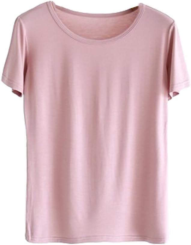 Sleep Shirts for Women - Pajama Tops for Women,Modal Round Neck Solid Color Pajamas Top