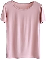Women's Modal Sleep Shirts - Soft Breathable Round Neck Pajama Tops, Solid Colors for Ultimate Comfort