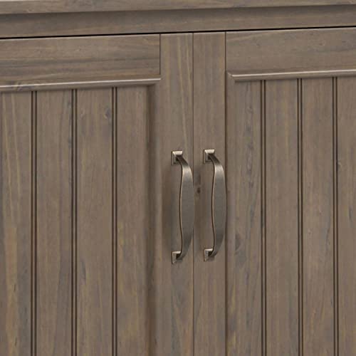 Simplihome Lev Solid Wood 32 Inch Wide Contemporary Low Storage Cabinet In Smoky Brown, For The Living Room, Entryway And Family Room #TOP7
