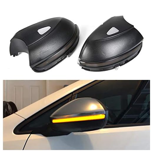 UMIWE Indicador Espejo DináMico Luces De SeñAl De Giro LED Lentes LáMpara Coche Asambleas, Parpadeo Secuencial Indicador De Espejo De Ala Accesorios De Carro Per V-W(Passat/EOS/Beetle/Scirocco/Jetta)