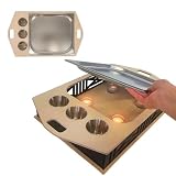CAWI BBQ-Boards HeatBoard – podgrzewacz do potraw na wieczory przy grillu | płyta do serwowania BBQ z nakładką ze stali nierdzewnej i funkcją podgrzewacza | płyta utrzymująca ciepło do mięsa i