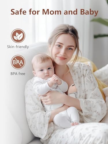 Image of Hands Free Breast Pump, Wearable Breastfeeding Pump, Lightweight Portable Electric Pump 4 Modes & 12 Suction Levels, Comfortable & Low Noise, 24mm Flange, 1 Pack Pink (ROUND-1)