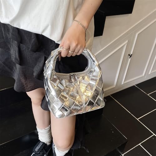 Small Woven Shoulder Crossbody Bags for Women Hobo Handbag Cute MINI Tote Purses with Adjustable Strap4