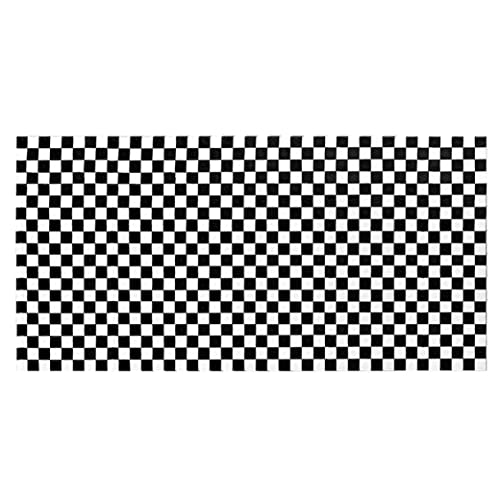 sevennine Nappe en Plastique Rectangle Rectangle de Damier Noir Blanc Gingham Table Cover, Nappe en Plastique Gingham
