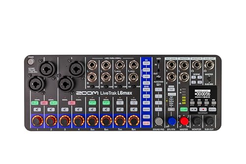 Zoom LiveTrak L6max Digital Mixer and Recorder, 12-Channel, 32-Bit Float, Battery Powered, 4 Combo...