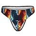 XUTSAKDCJ Comfortable Water And Fire Saxophone Seamless Thongs for Women, No Show Thong Workout Yoga Gym Underwear Fashion G-string