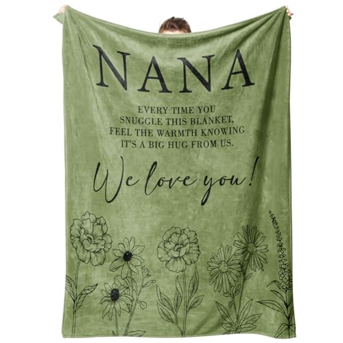 Nana Gifts, Birthday Gifts for Nana from Grandkids, to My Nana Nanny Grandma Soft Throw Blanket for Christmas 50" x 60", Grass Green by GiltGlimmer - Used condition - US$18.07