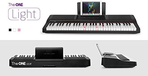 The ONE Smart Piano 61-Key Portable Light Keyboard, USB MIDI Electronic Keyboard Piano - Onyx Black