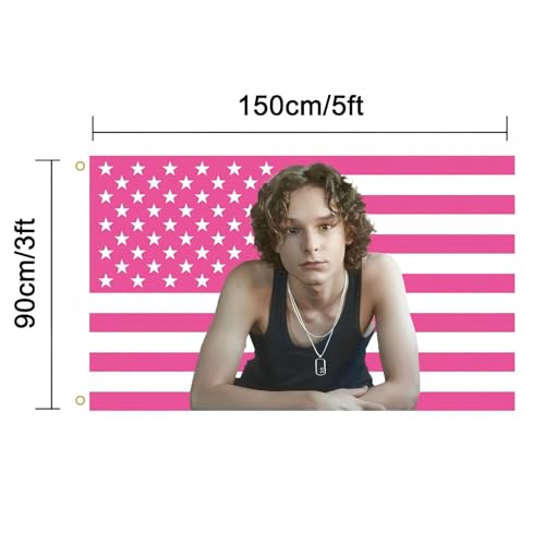 WENWELL メイソンアメリカ国旗タペストリー、ピンクテムズUSAデザイン、真鍮グロメット付きポリエステル壁掛け、3x5フィート、寝室の壁装飾 [2]
