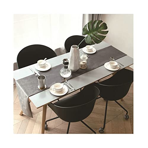 Chemin de table en velours uni gris décoration table longue