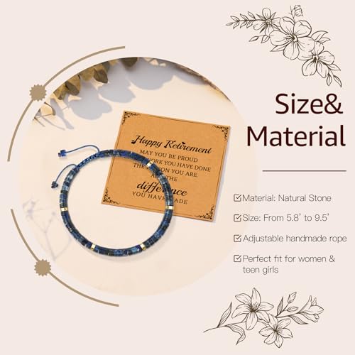 AGOT Retirement Gift for Woman: Healing Natural Lapis Lazuli Stone Bracelets with Positive Affirmations - Best Retired Gifts for Women Mom Grandma Aunt Friends Coworker Teacher by AGOT - Used condition - Image 2