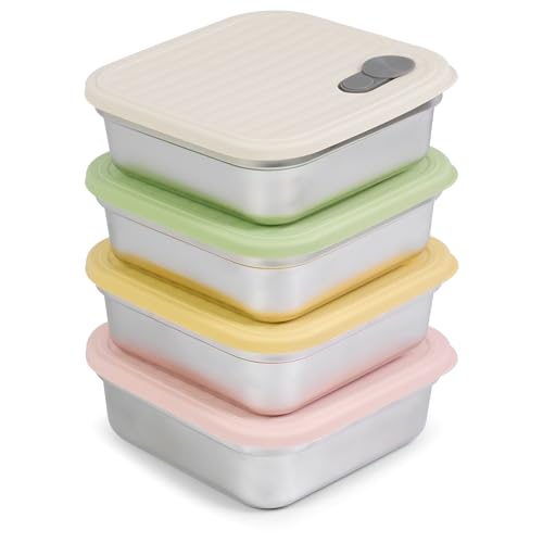 4 Pack Stainless Steel Sandwich Containers (20oz)