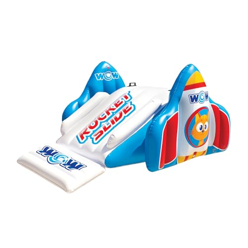 WOW Sports Rocket Slide Inflatable Pool Slide – with Built in Sprayer for Kids and Adults – Portable Pool Slides – Durable Vinyl