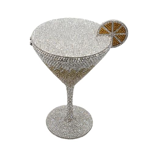 Image of Women Goblet Rhinestone Evening Bag Cocktail Cup Diamond Clutch Funny Crystal Prom Handbag Wedding Purse for Party