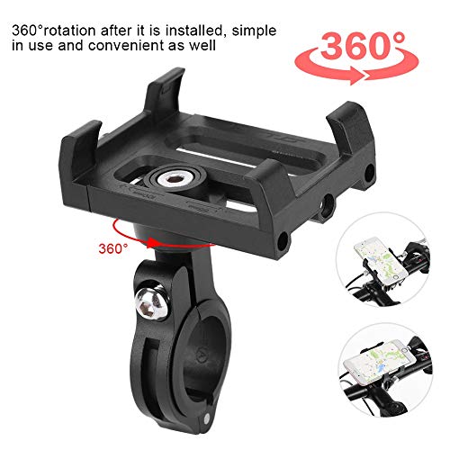Suporte para telefone de bicicleta, guiador com luz de rotação de 360 ​​graus Suporte para telefone