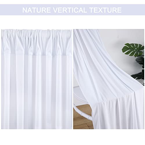 20x10ft White Backdrop Curtain for Weddings, Wrinkle-Free Polyester Fabric White Backdrop Curtain Drapes for Birthday Party Photo Photography Decoration 5ft x 10ft,4 Panels - Thumbnail 5