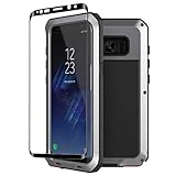 Galaxy S8 Case,Tomplus Armor Tank Aluminum Metal Shockproof Military Heavy Duty Protector Cover Hard Case for Samsung Galaxy S8 (Silver)