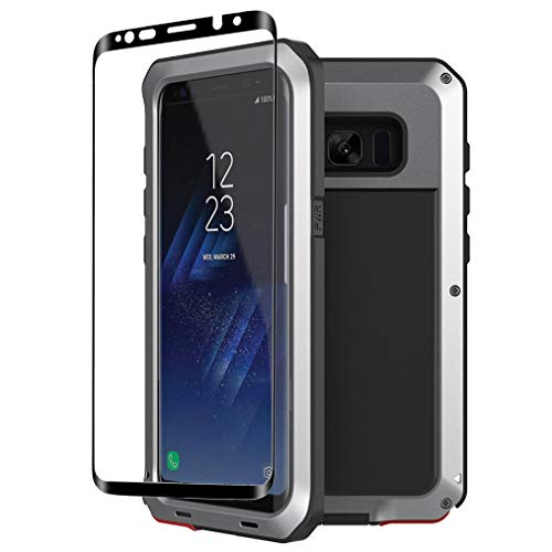 Galaxy S8 Case,Tomplus Armor Tank Aluminum Metal Shockproof Military Heavy Duty Protector Cover Hard Case for Samsung Galaxy S8 (Silver)