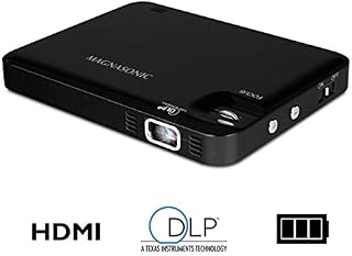 Magnasonic LED Pocket Pico Video Projector, HDMI, Rechargeable Battery, Built-in Speaker, DLP, 60