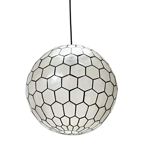 Creative Co-Op Capiz Honeycomb Ceiling Light