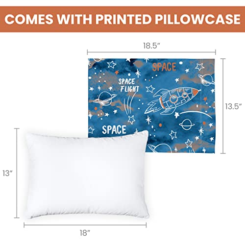 Utopia Bedding Toddler Pillow With Pillowcase (Space), 13 X 18 Inches Soft Cotton Toddler Pillow For Sleeping, Kids Pillow, Toddler Bed Pillow, Perfect For Travel, Cots And Cribs #TOP6