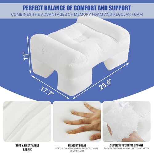 Side Sleeper Pillow with Arm Hole for Neck & Shoulder Pain Relief
