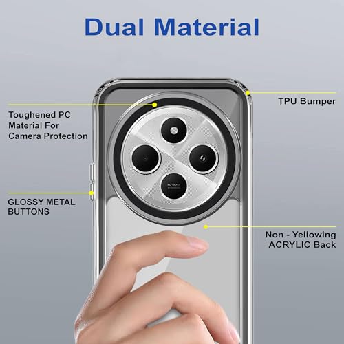 Image of Zapcase Back Case Cover for Poco M7 5G | Compatible for Poco M7 5G Back Cover | Case Cover with Camera Protection | (TPU + PC | Translucent Black)