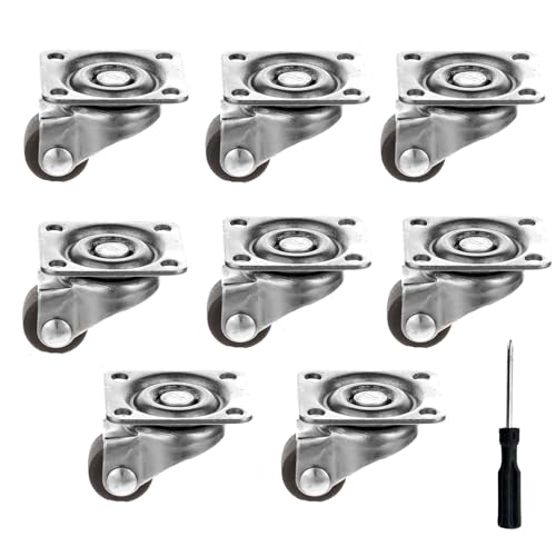 Ruedas giratorias pequeñas, juego de ruedas giratorias de 360 grados, ruedas giratorias con rodamiento de bolas para muebles pequeños, utensilios de cocina, cubo de basura, silencioso (con
