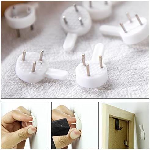 50 Pcs Non-Trace Picture Hanging Hook Plastic Invisible Traceless Hardwall Picture Hook Traceless Hanging Photo Hook for Photo Painting