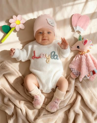 Image of Baby Shower Gift Basket - Baby Gift Set with Diaper Caddy, Gifts for New Mom, Gender Reveal Gifts, New Born Essential Include Security Blanket Hat Bib Socks Mittens, Girl