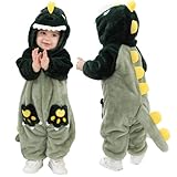 [LOLANTA] 恐竜 着ぐるみ 子供 ベビー ハロウィン 仮装 クリスマス キッズ コスチューム 防寒着 男の子 女の子 出産祝い グリーン 90