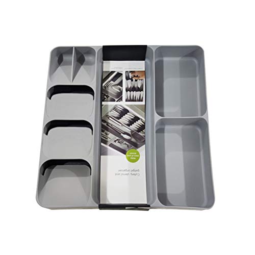 SAMTITY Kitchen Drawer Cutlery Organizer Tray Cutlery Shelf Rack for Cutlery Soup Spoon Knife and Fork Partition Organizer