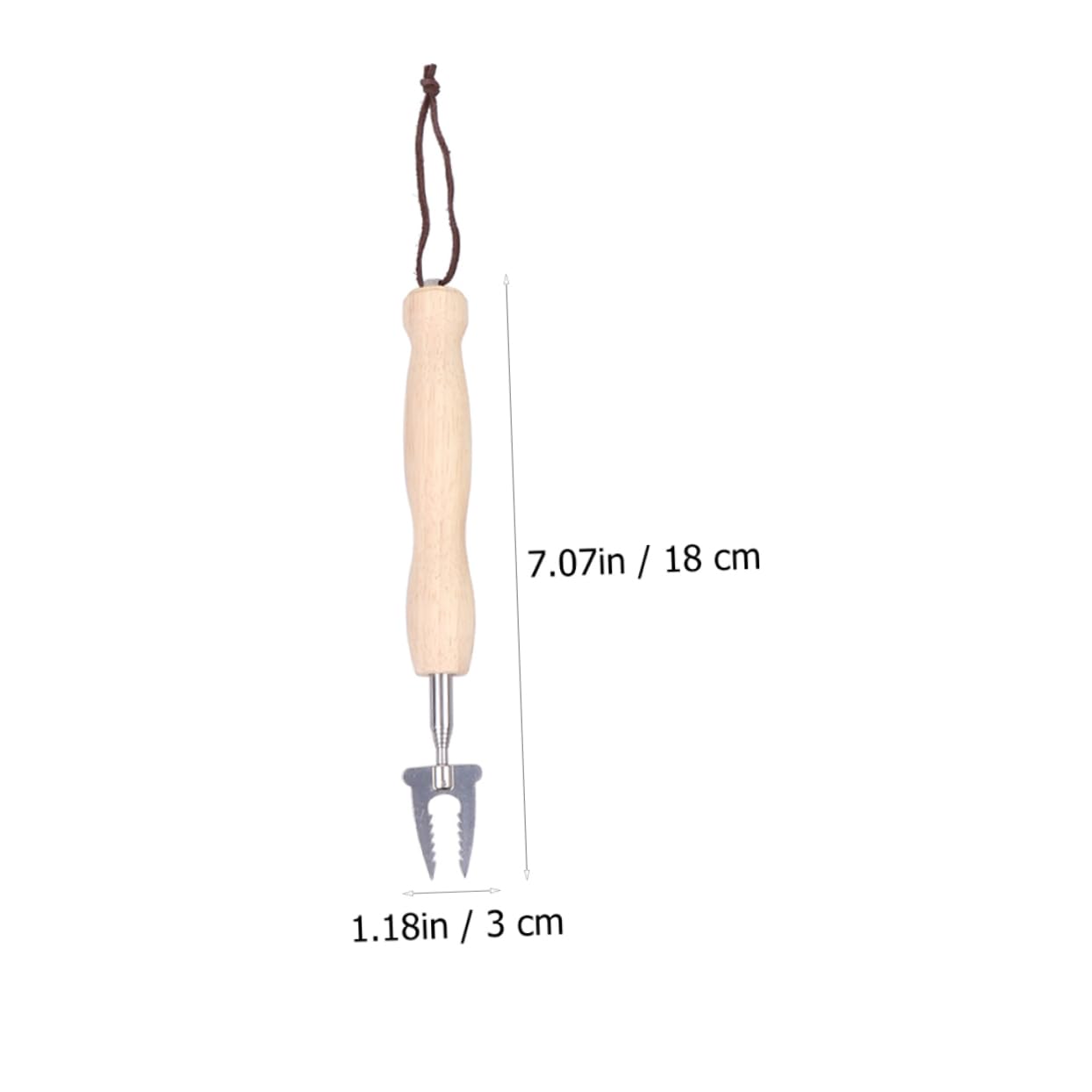 SOLUSTRE Extendable Barbecue Fork Set 2pcs Stainless Steel Telescopic Bbq Skewers Wooden Handle for Outdoor Grill
