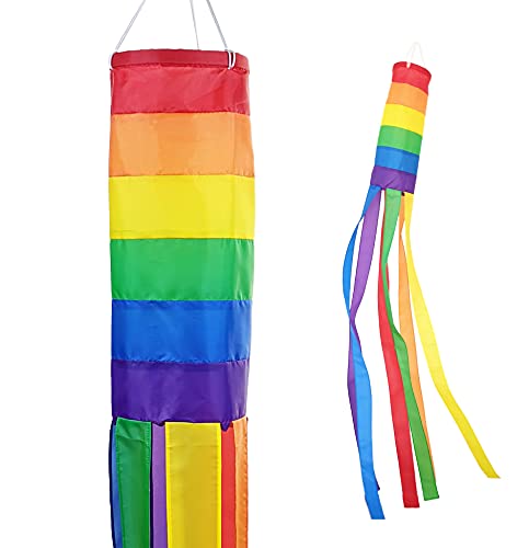 Madrona Brands Bandeira Windsock Rainbow Pride – Decoração durável para pendurar ao ar livre, 152 cm