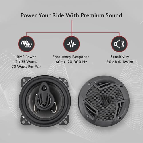 Rockville RV4.3A 4" 3-Way CEA-Rated Car Speakers, 4 Ohm, Pair by Rockville - Used condition - Image 2