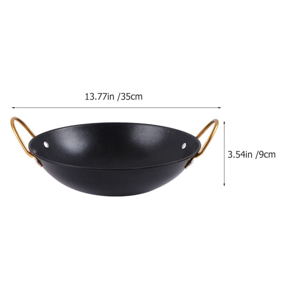 Shabu Shabu Hot Pot Acero inoxidable Sukiyaki Hot Pot Plato for servir comida japonesa Servir Shabu Hot Pot Small Wok Reheating Pot Sartén con doble asa 10 pulgadas Ramyun Olla de aluminio Ollas