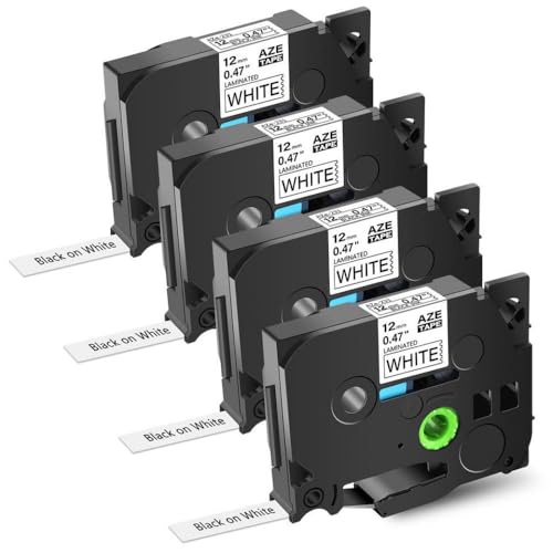 AZE-231 12mm ���x���e�[�v TZ TZe-231 �u���b�N�I���z���C�g �W�����~�l�[�g���x�� ���t�@�[�r�b�V���v�����^�[�p(4PK-���n�ɍ�)