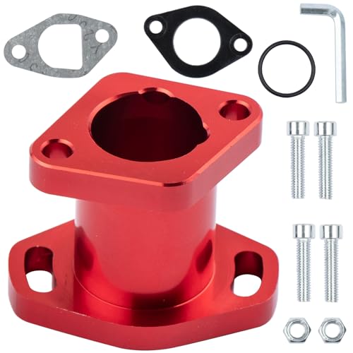 Image of SOFO 212cc Intake Pipe Inlet Manifold - w /Gasket Screw Performance Part for Predator 212 Honda GX160 GX200 Coleman ct200u for 6.5HP OHV Chinese 196cc Clone Engines (Red)