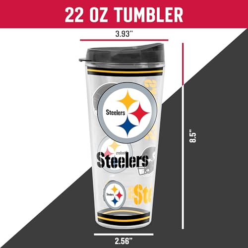 Image of Rico Industries NFL Football Pittsburgh Steelers Double Wall 20oz Tritan Tumbler