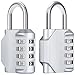 [2 Pièces] 4-Digit Cadenas à Combinaison, Diyife Serrure Combinée Imperméabiliser, Métal étanche et Fermoir Combiné en Acier Plaqué pour L'école, Casier, Boîte à outils, Clôture, Armoires - Argent
